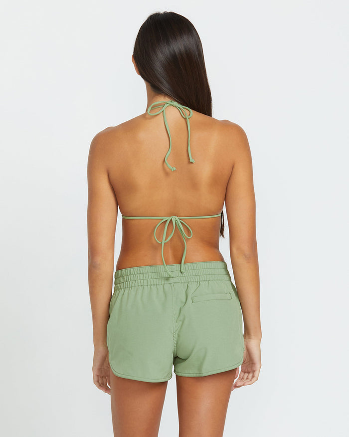Women's Simply Solid Boardshorts-Grass Green-Volcom