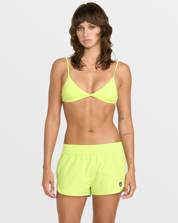 Women's Simply Solid Boardshorts-Island Green-Volcom