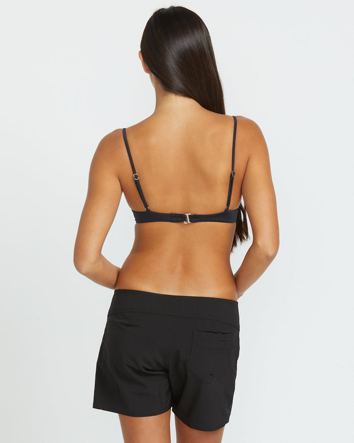 Women's Simply Solid Front-Tie Boardshorts-Black-Volcom