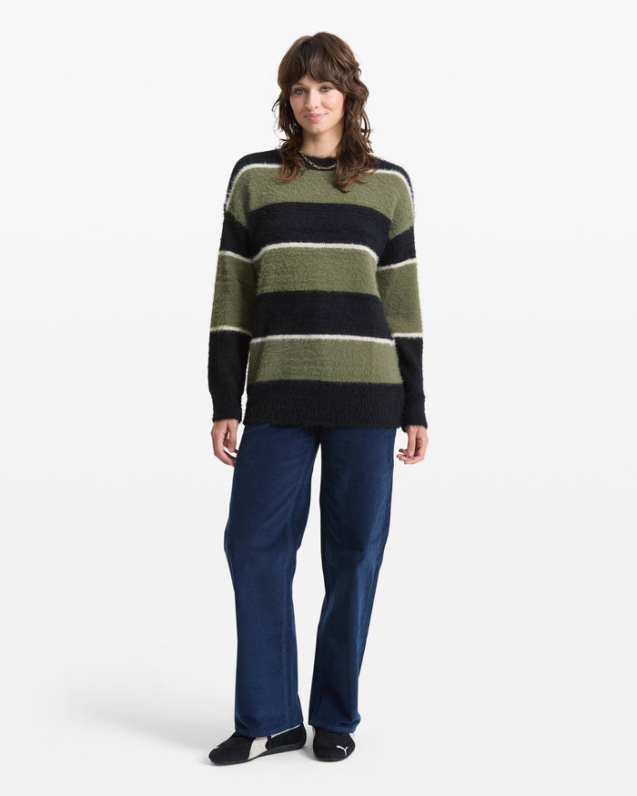 Women's Sk8 Jam Sweater-Moss Stone-Volcom