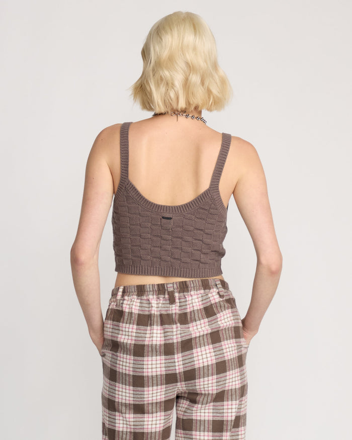 Women's Snug Lyfe Sweater Cami-Black Plum-Volcom