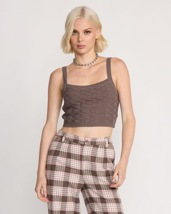 Women's Snug Lyfe Sweater Cami-Black Plum-Volcom