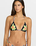 Women's Starlight Glow Halter Triangle Bikini Top-Vintage Black-Volcom