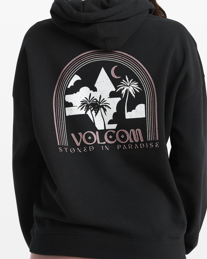 Women's Stone Art Up Hoodie-Black-Volcom