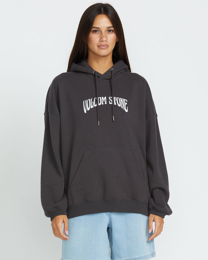 Women's Stone Art Up Hoodie-Vintage Black-Volcom