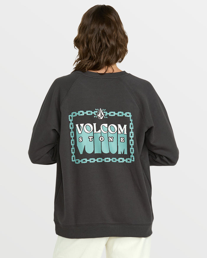 Women's Stone Magic Boyfriend Sweatshirt-Vintage Black-Volcom
