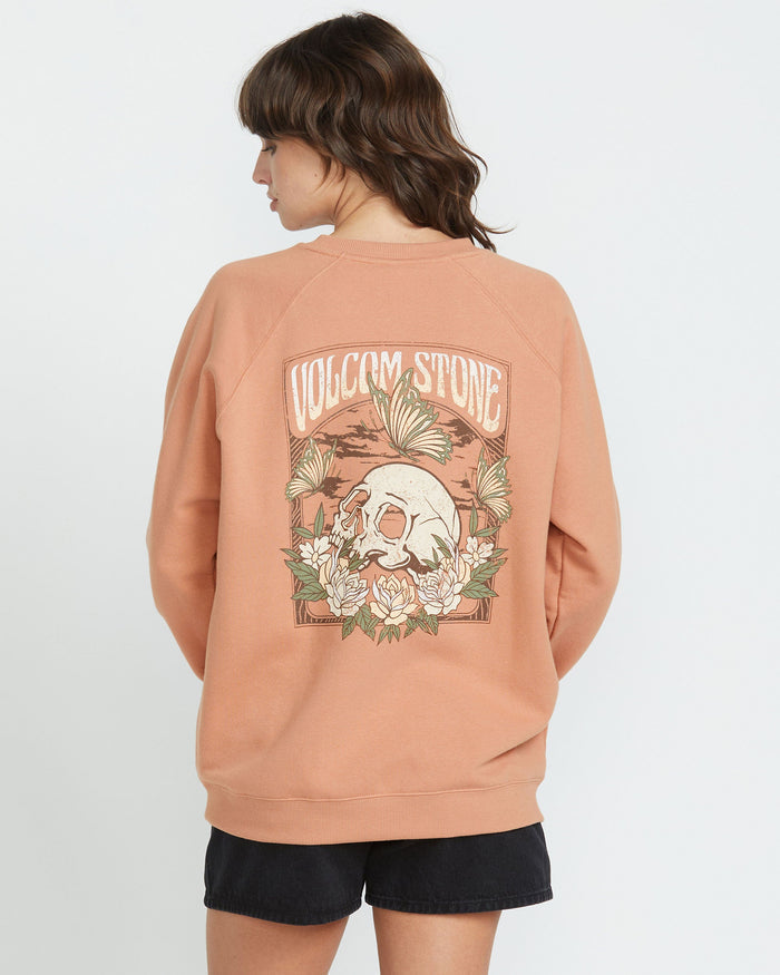 Women's Stone Magic Boyfriend Crew-Sandstone-Volcom