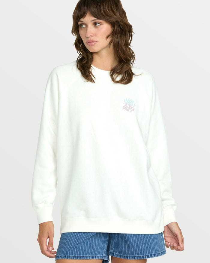 Women's Stone Magic Boyfriend Sweatshirt-Star White-Volcom