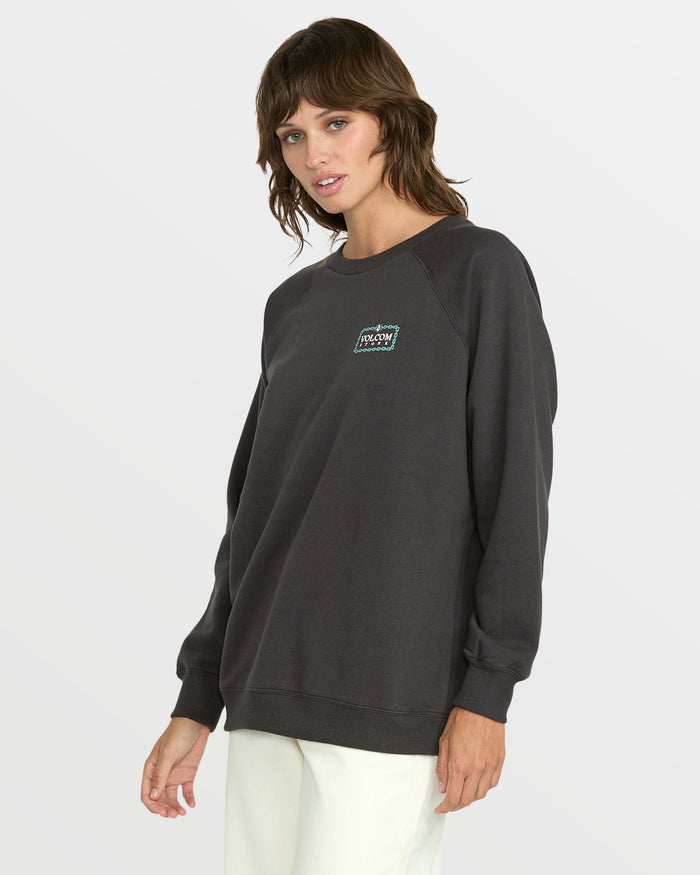Women's Stone Magic Boyfriend Sweatshirt-Vintage Black-Volcom