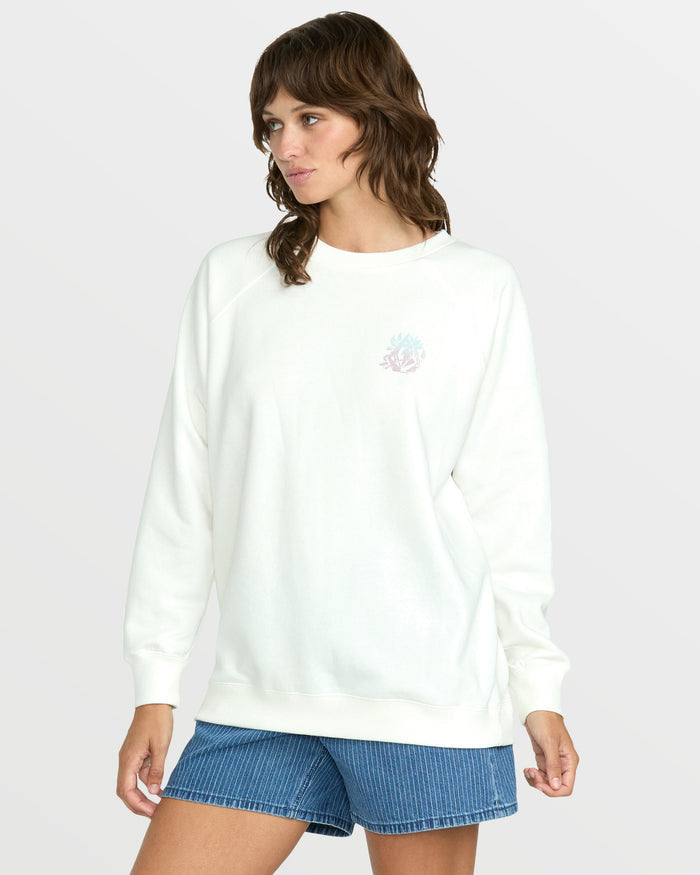 Women's Stone Magic Boyfriend Sweatshirt-Star White-Volcom
