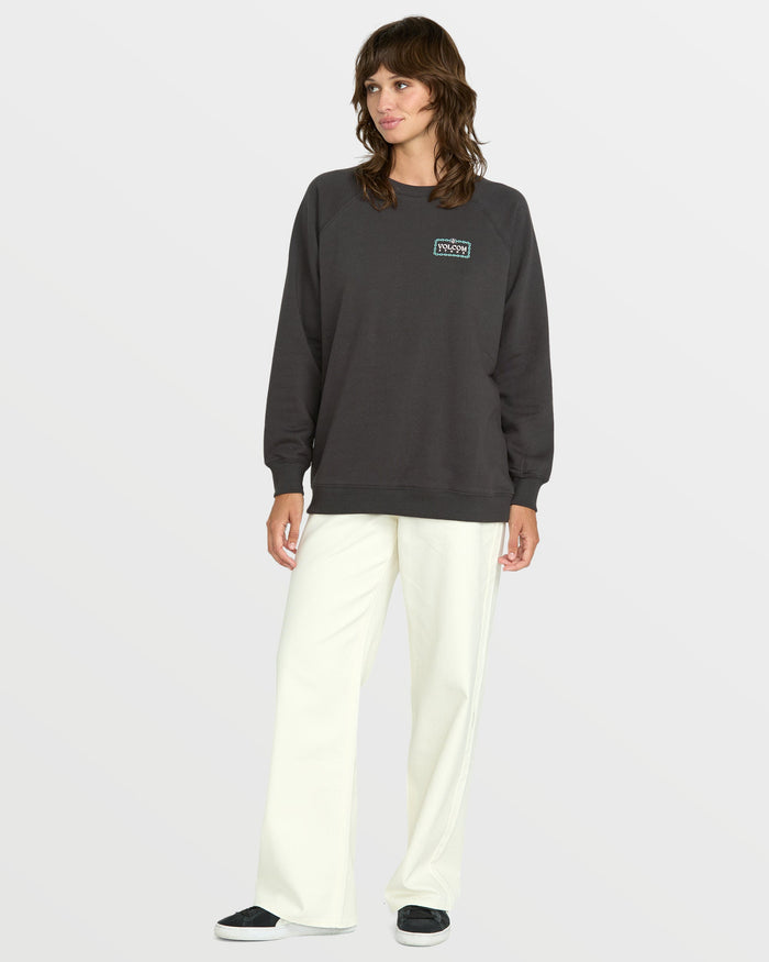 Women's Stone Magic Boyfriend Sweatshirt-Vintage Black-Volcom