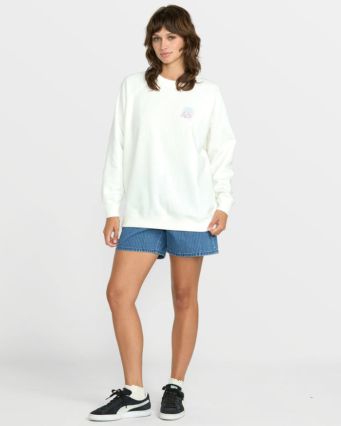 Women's Stone Magic Boyfriend Sweatshirt-Star White-Volcom