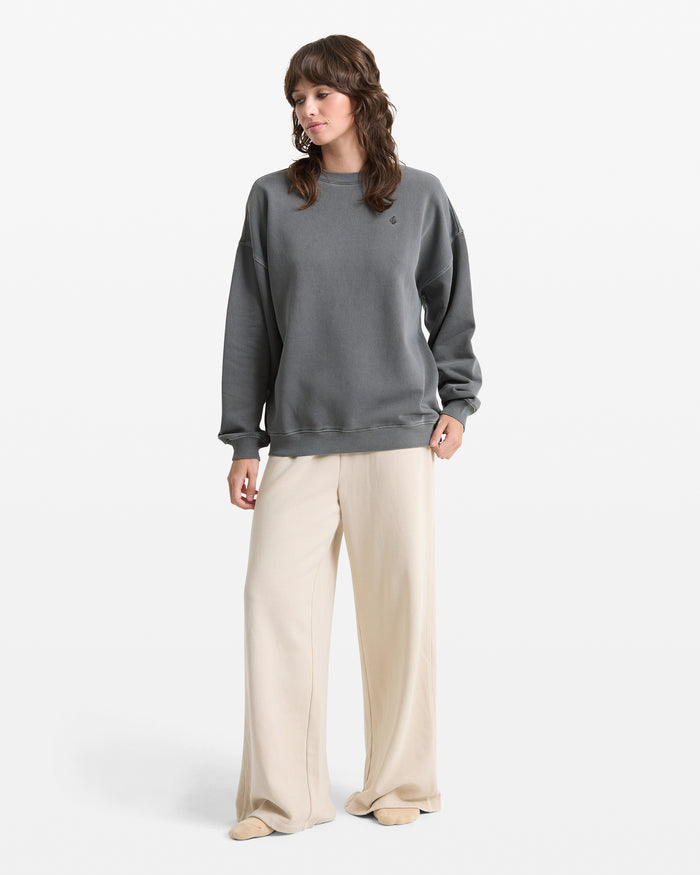 Women's Stone Soft Crew-Charcoal-Volcom