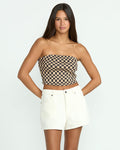 Women's Strait Up Shorts-Star White-Volcom
