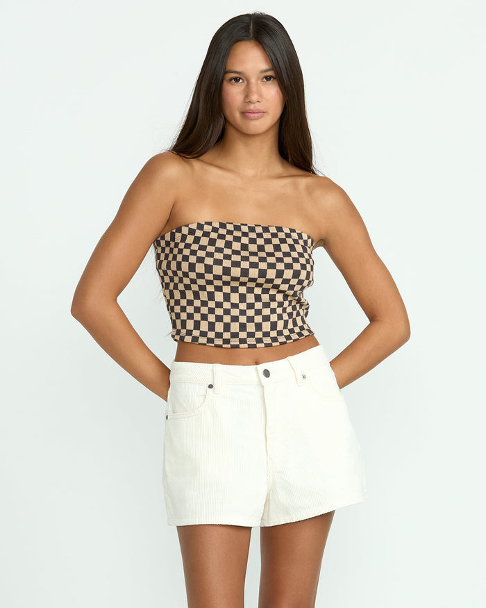 Women's Strait Up Shorts-Star White-Volcom