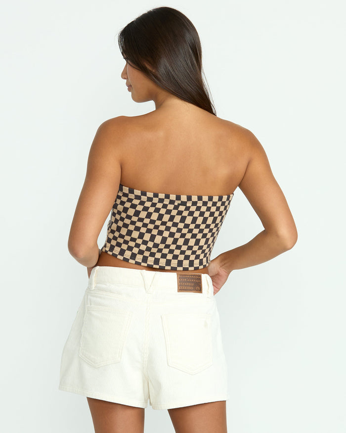 Women's Strait Up Shorts-Star White-Volcom