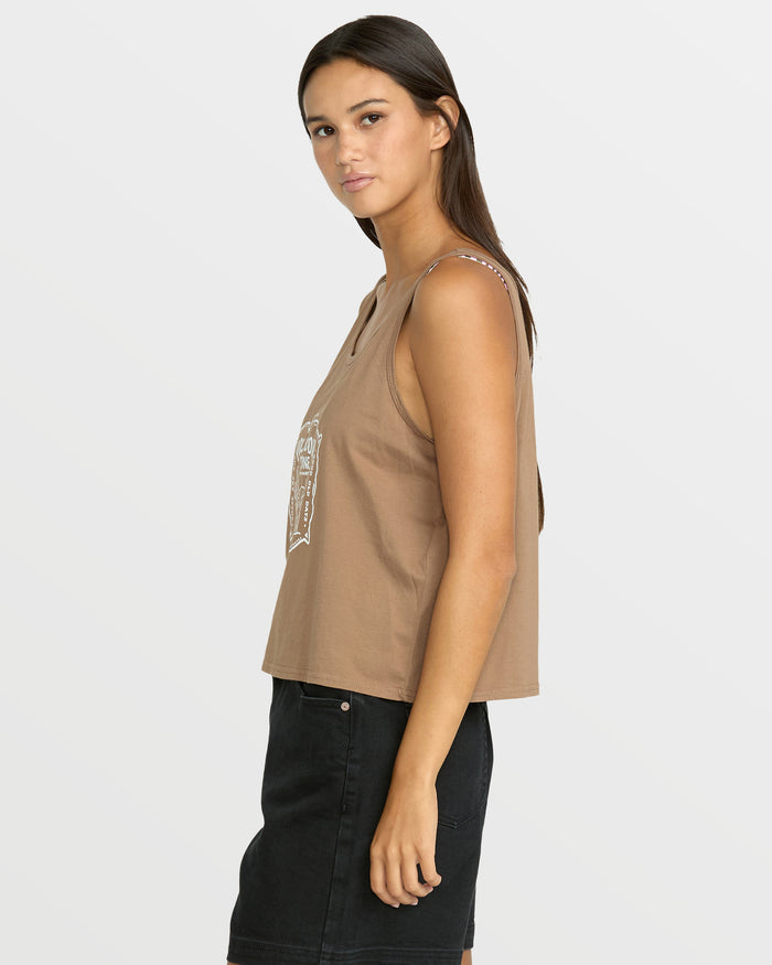 Women's To The Bank Tank-Hazelnut-Volcom