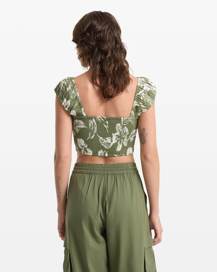 Women's Vroom Service Top-Moss Stone-Volcom