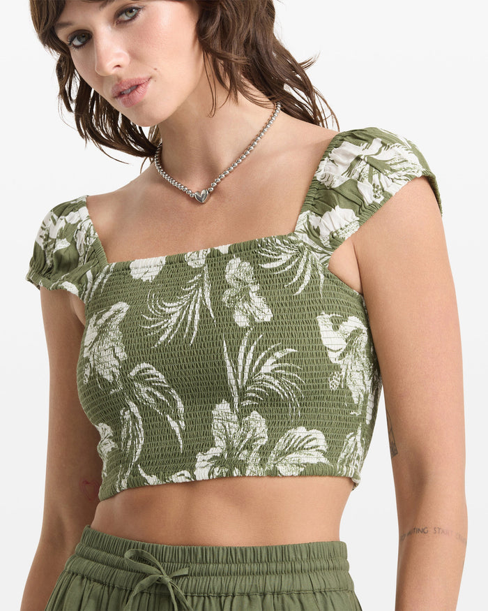 Women's Vroom Service Top-Moss Stone-Volcom