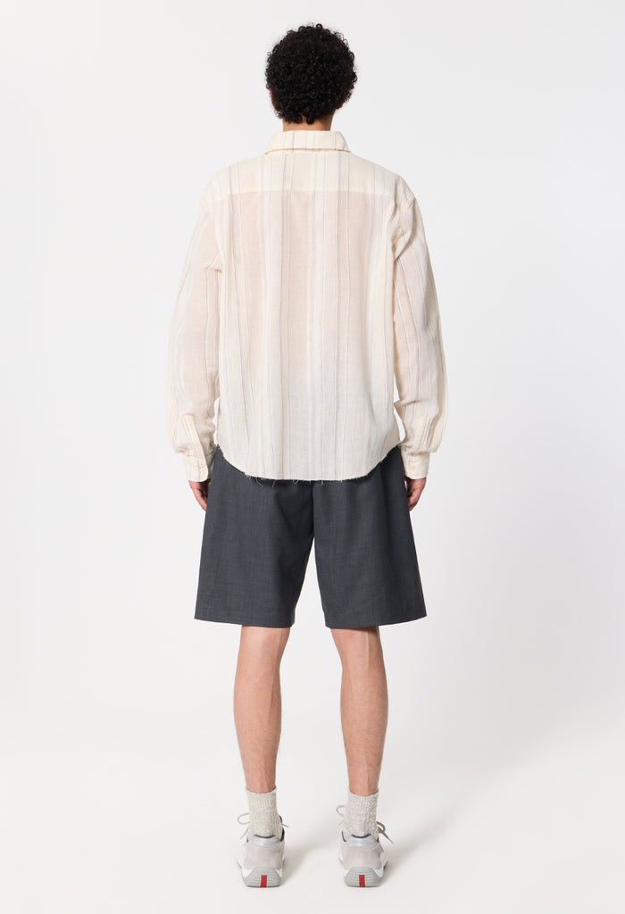 Wool Wide Easy Shorts / Charcoal