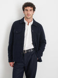 Work Jacket In Boiled Wool In Dark Navy