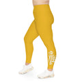 Yellow Plus Size Leggings — Subtle Side Script Graphic, Comfortable Everyday Activewear - 314 Originals