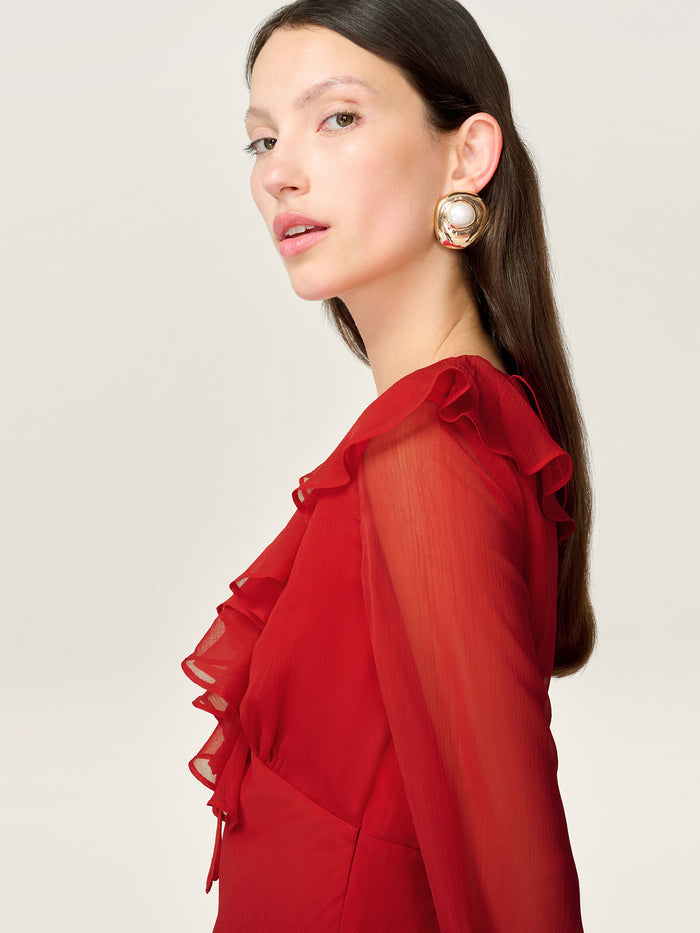 Yvette Dress in Barbados Cherry